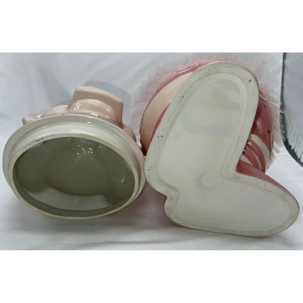 Vintage Ballerina Dancing Pink Pig with Tutu Ceramic Cookie Jar 11.5